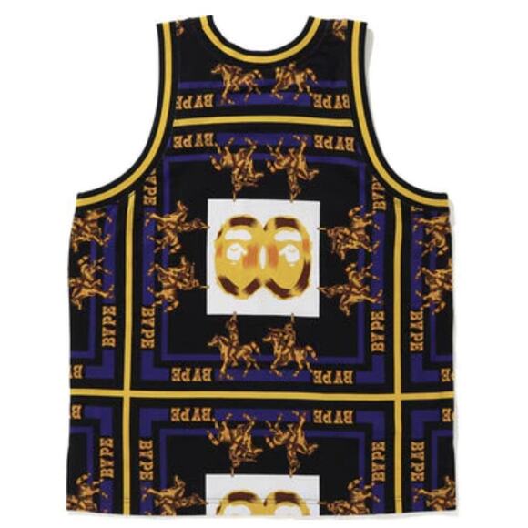 A Bathing Ape BAPE Black & Gold Double Ape Head Tank Top Size XXL 2XL AUTHENTIC! - Picture 2 of 3